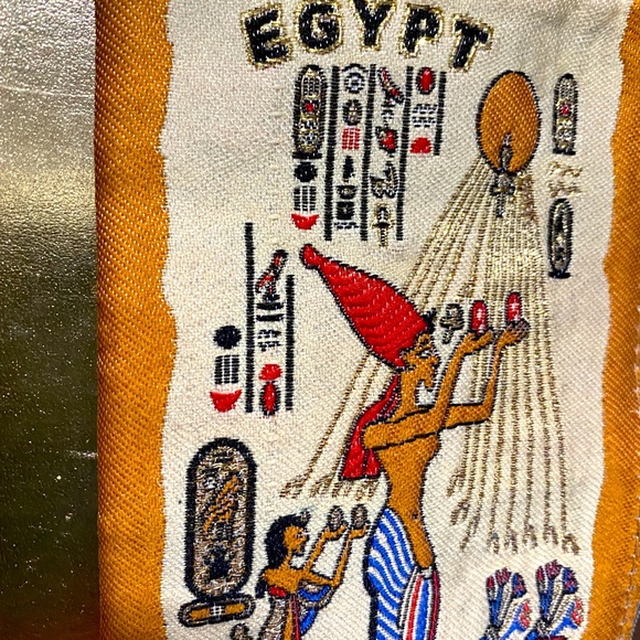 EGYPTIAN COIN PURSE PHARAOH THEMED CARD ORGANIZER 4”x6” ZIPPER TOP - Picture 7 of 14